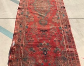 3 39 5 quot x 10 39 10 quot Handmade Vegetable Dyes Wool 1930s Antique Vintage Runner Wool Area Rug Lilihan Mallayer Sarouk Serapi Heriz