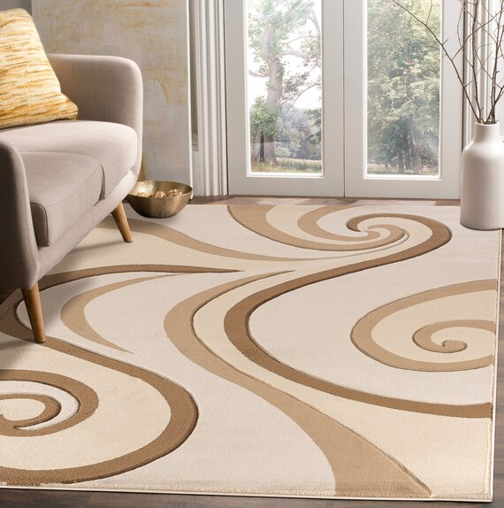 Brand New Beige Swirls Handcarved Soft Living Room Modern Etsy