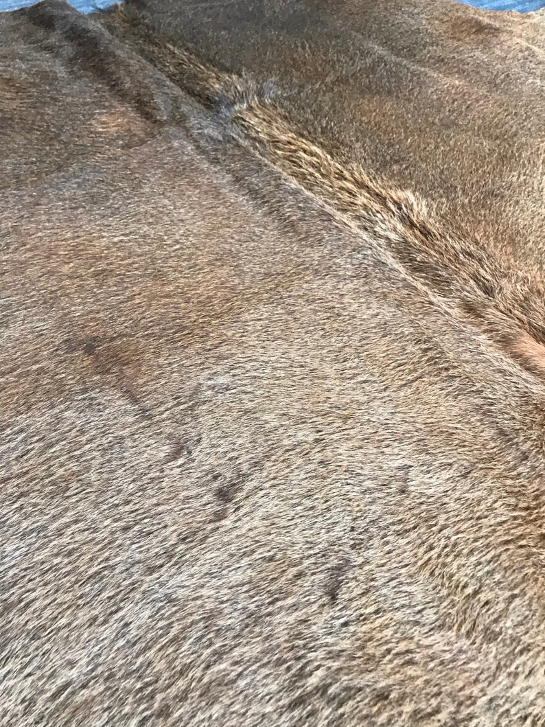 Dark Brown Real Natural Large Cowhide Leather Rug 6/' x 7/' Feet