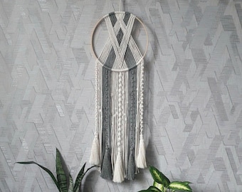 Tutoriel attrape-rêves en macramé avec vidéo, attrape-rêves en macramé avec pompon, modèle PDF, suspension murale en macramé DIY, modèle pour débutant