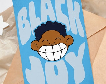 Black Boy Joy Greeting Card | Printable Instant Download Card | Black Art - Black Man - Black Boy - Art Card