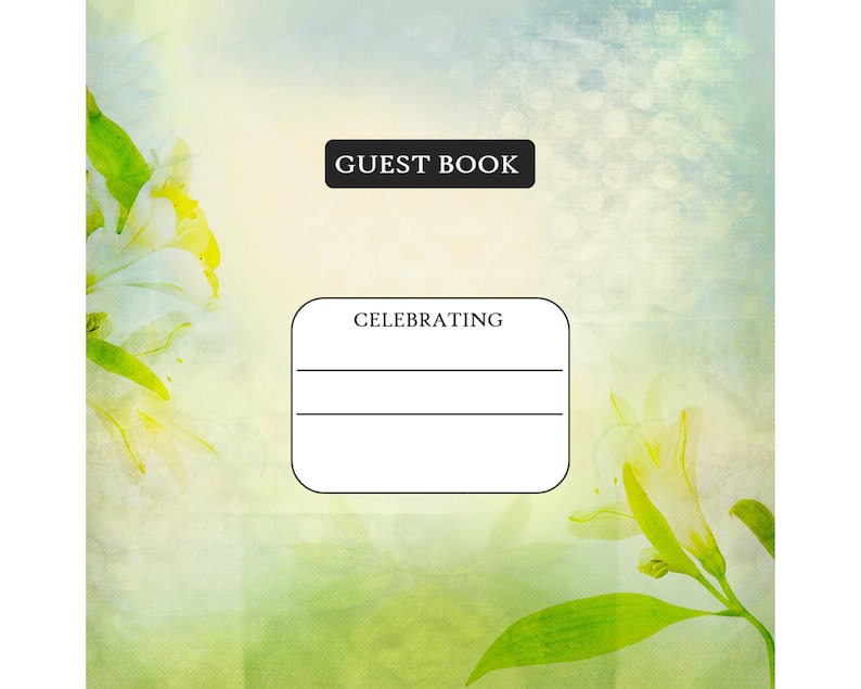 Download Floral Guest Book KDP Template 8.5x8.5 KDP Interior | Etsy