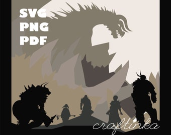 D.I.Y Guild Wars 2 video game Light Box SVG File PNG File PDF File - Instant download - Paper Cutting Template File