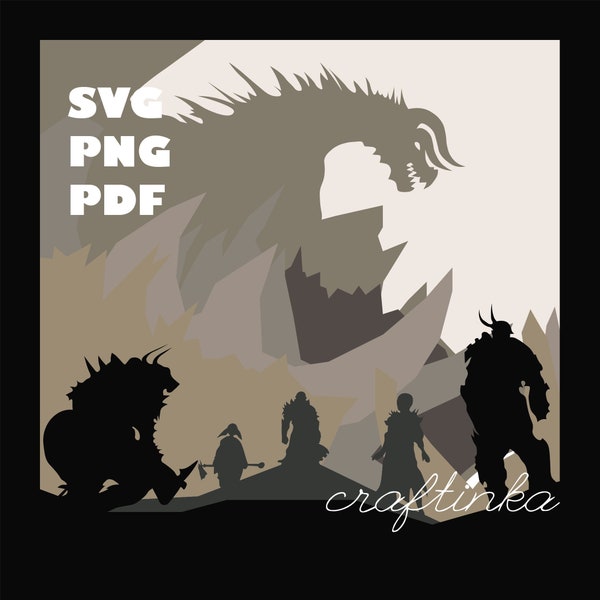 D.I.Y Guild Wars 2 video game Light Box SVG File PNG File PDF File - Instant download - Paper Cutting Template File