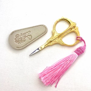 Gold Scissors - Embroidery Scissors - Embroidery Tools - Vintage look scissors - Thread Snips - Thread Cutters - Scissors case -ornate
