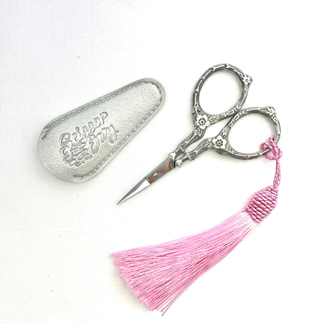 Carved Roses Embroidery Scissors: Floral Thread Snips With Sheath - Etsy