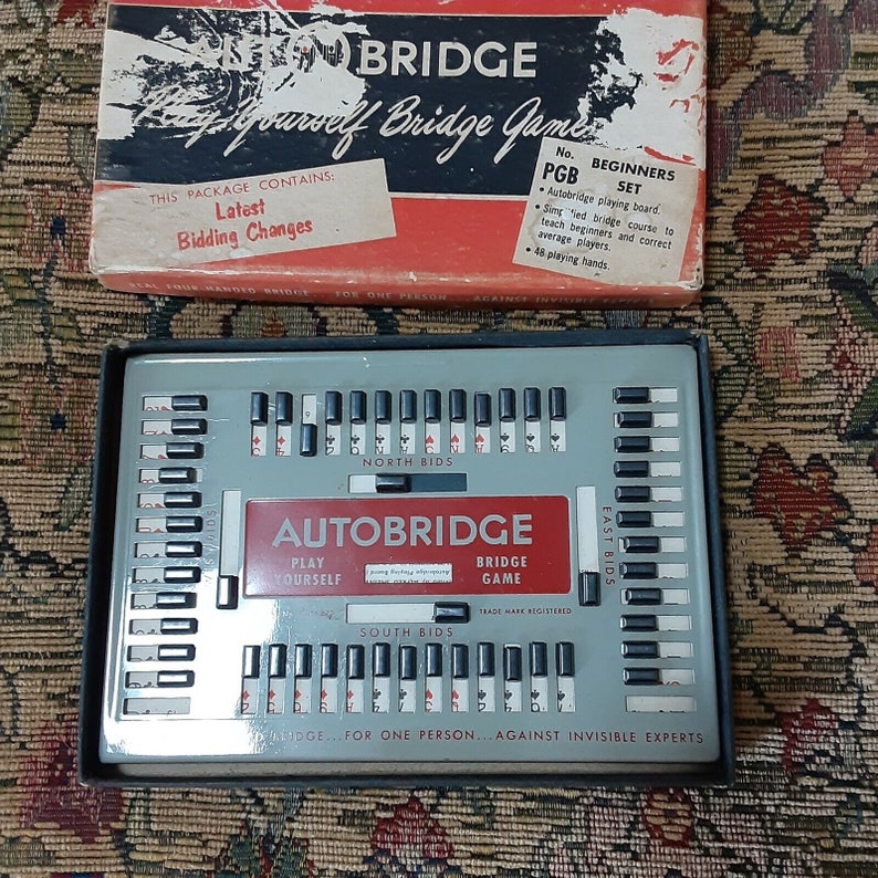 Auto Bridge Vintage Auto Bridge Play Yourself Bridge Game Beginners Set Box Worn ...