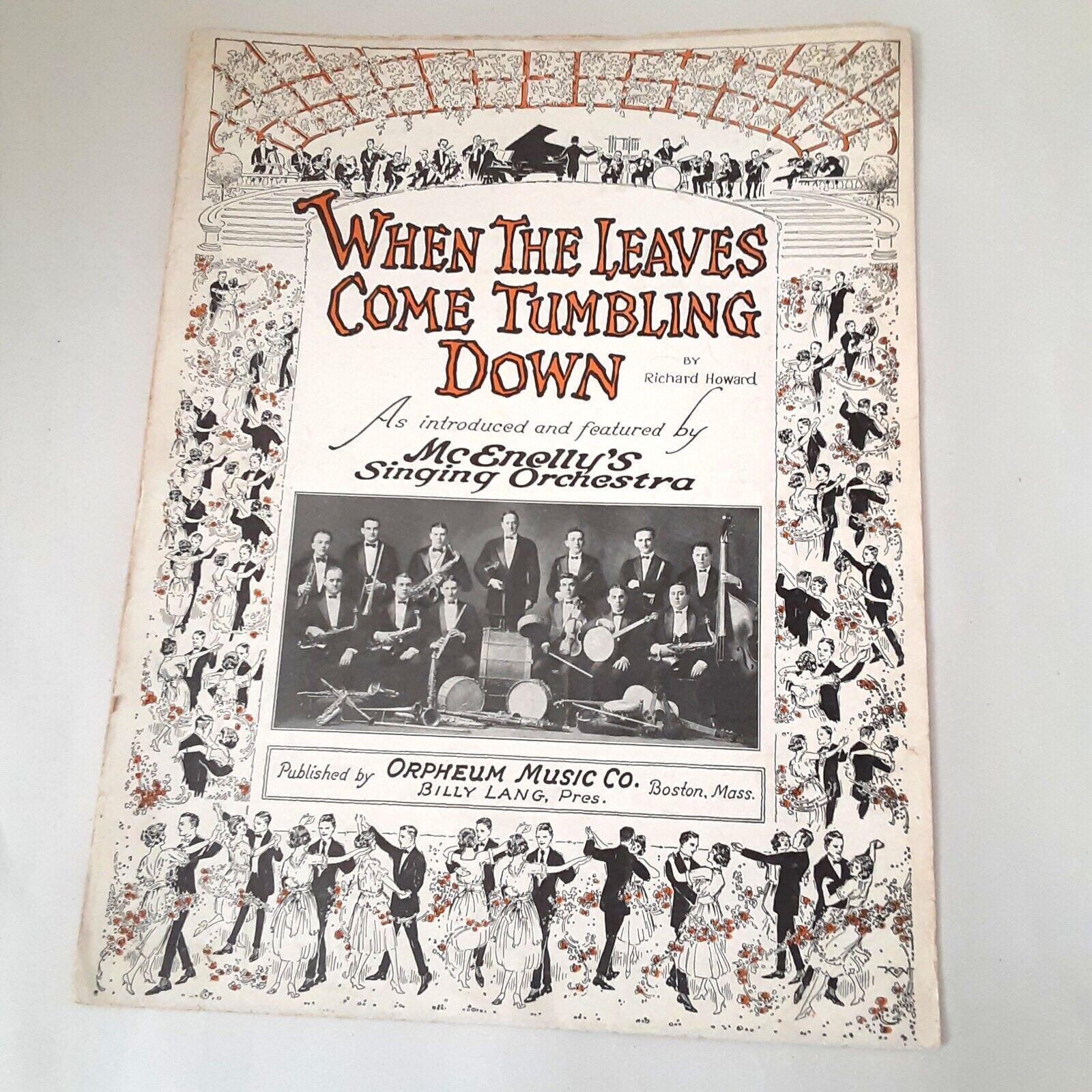 Vintage 1921 Rare Sheet Music When the Leaves Come Tumbling Down Howard ...