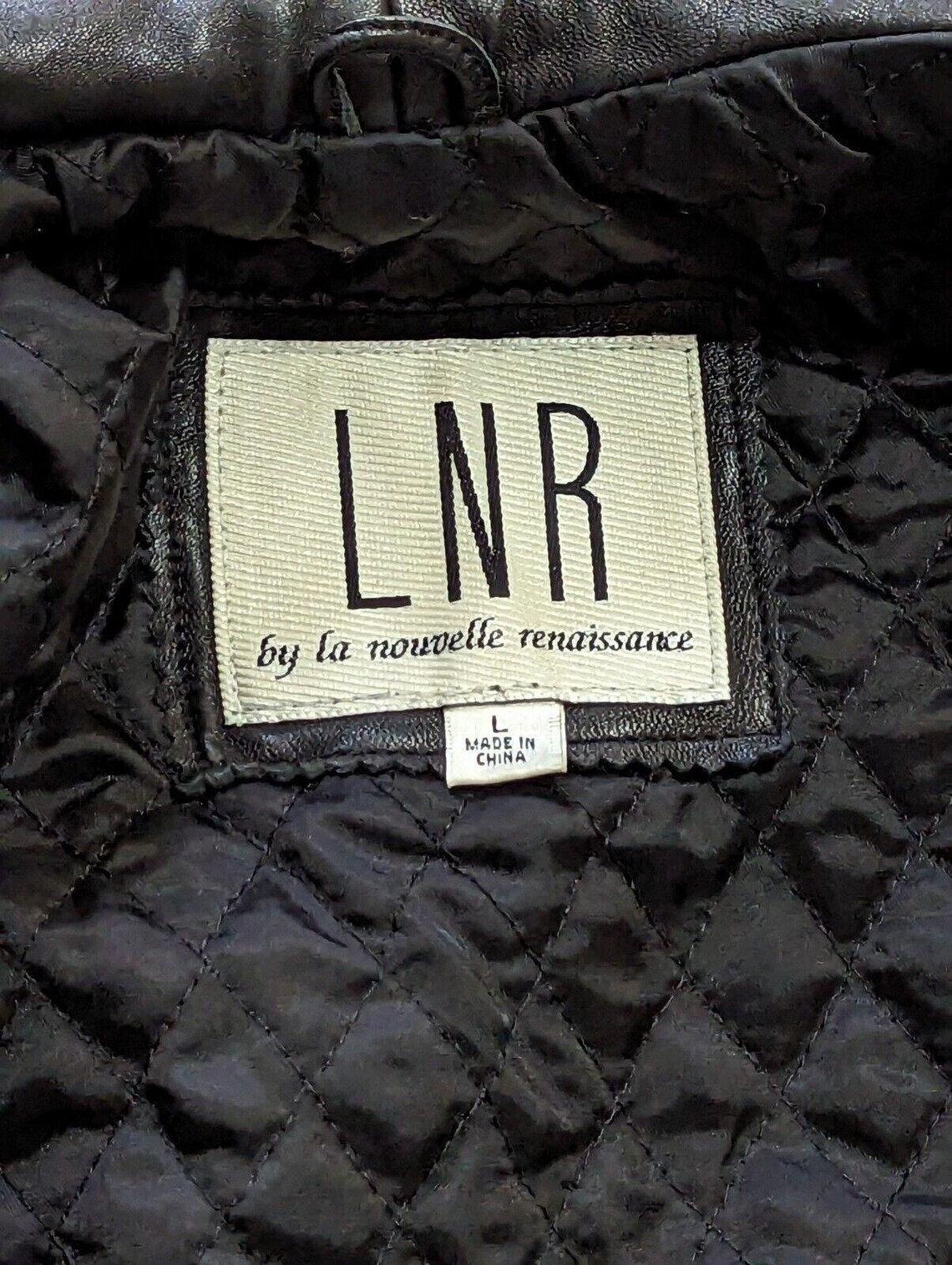 LNR by La Nouvelle Renaissance Classic Black Leather Jacket Front Zip ...