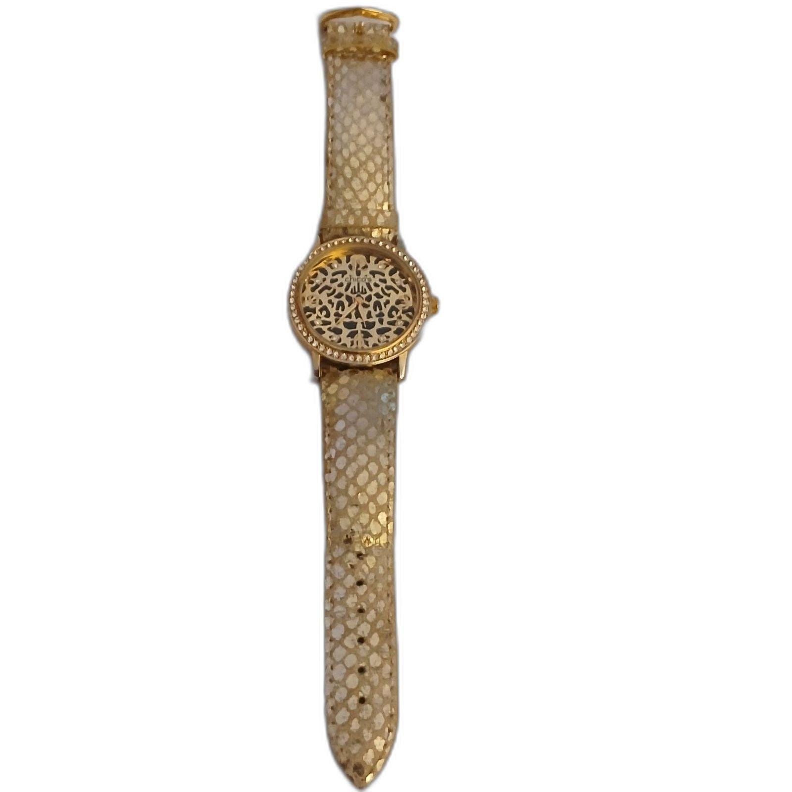 Chico\'s Gold Tone Rhinestone Enhanced Watch. Chico main image 4