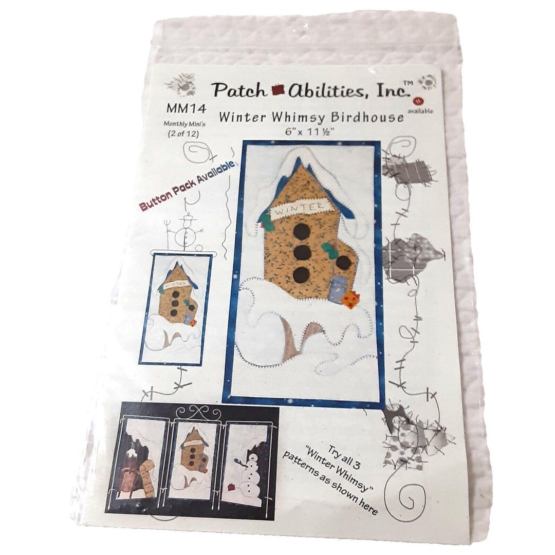 Whimsy Patch Ideas Patch Abilities Winter Whimsy Birdhouse Quilt Pattern Sewing 2008 - Etsy
