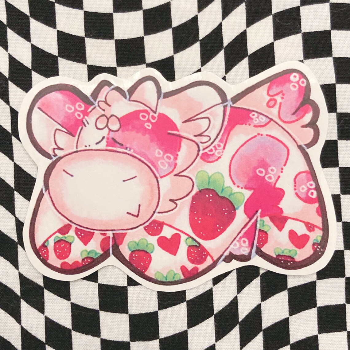 Pillow Pet Strawberry Milkshake Cow Sticker Etsy