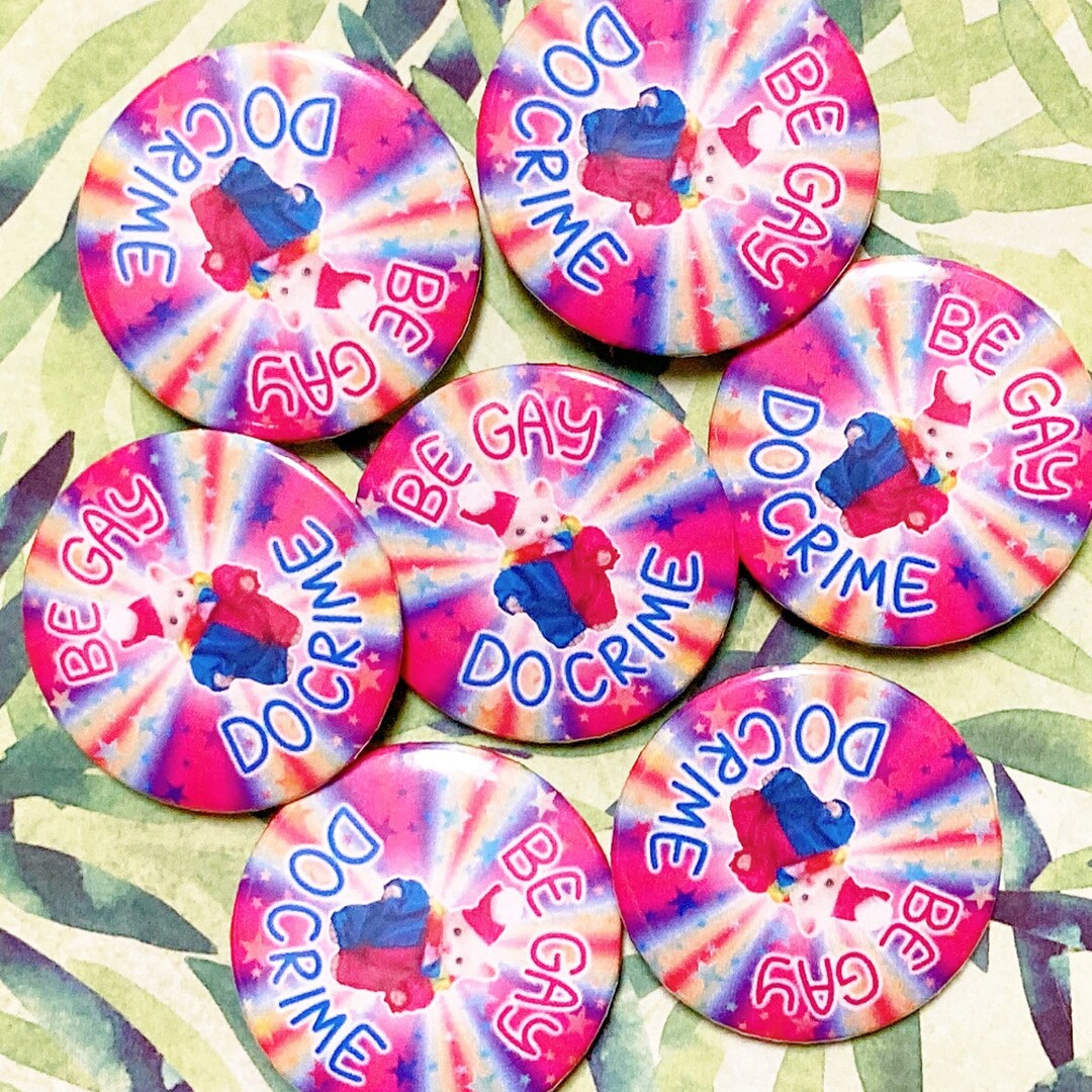 Be Gay Do Crime Clown Cat Funny Rainbow Button 1.5 - Etsy
