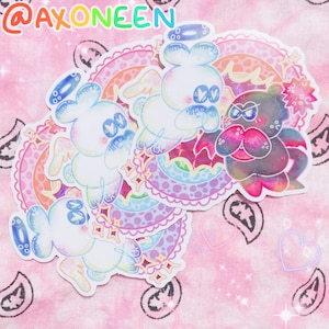 rainbow angel devil chao sega sonic the hedgehog holographic rainbow vinyl sticker! (3&quot;)
