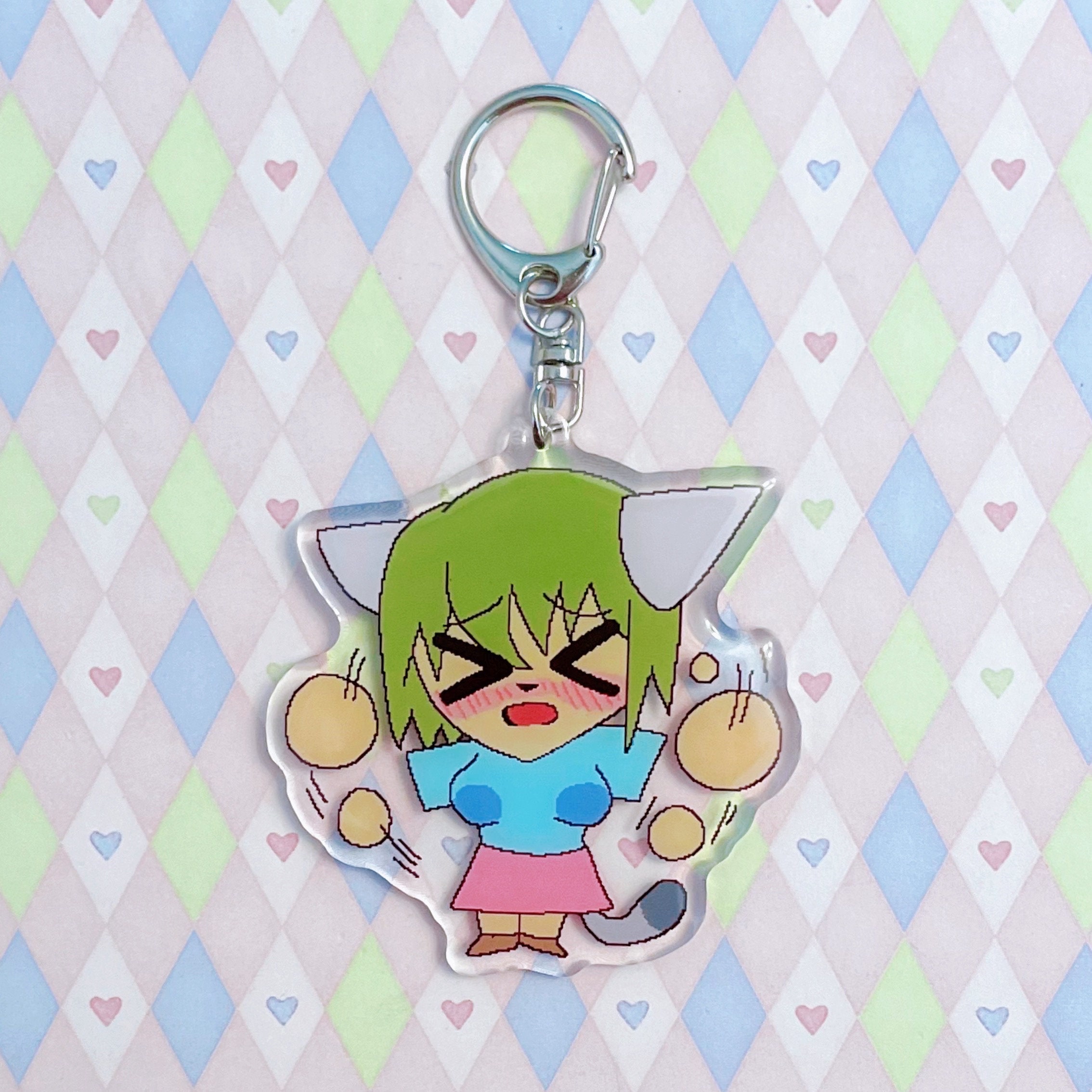 Nyan Neko Sugar Girls Raku-chan Double Sided Epoxy Anime Acrylic