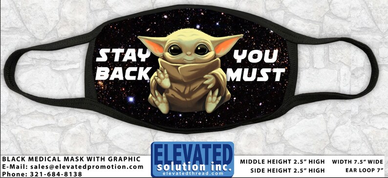 Baby Yoda Sublimated Mask Etsy