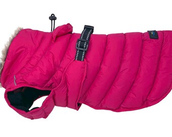 Pink Peacock Pet All-Weather Puffer Vest - Up to 120 pound dogs