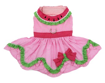 Watermelon Dress with Matching Leash