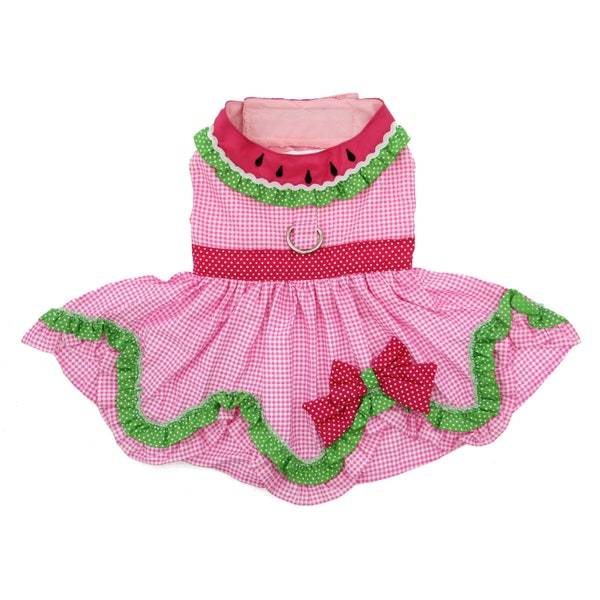 Watermelon Dress with Matching Leash
