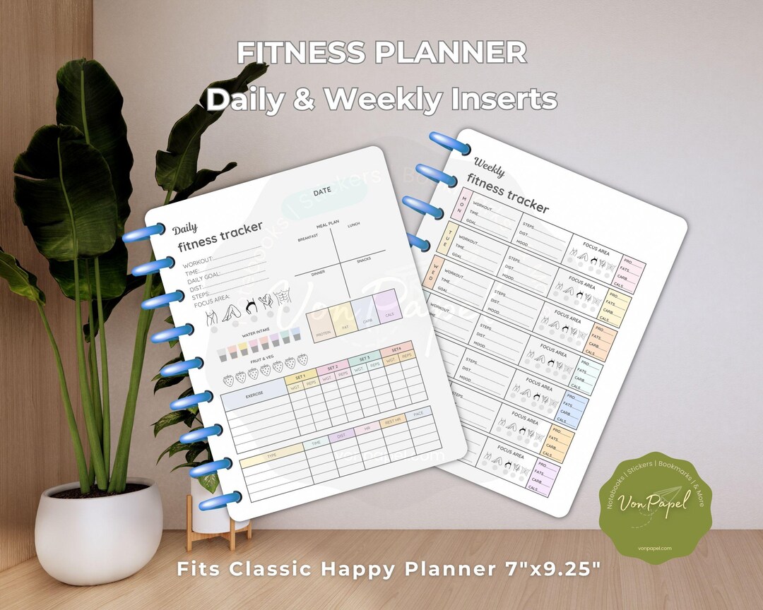 Printable Happy Planner Classic Fitness Inserts Disc-bound Weekly Daily ...
