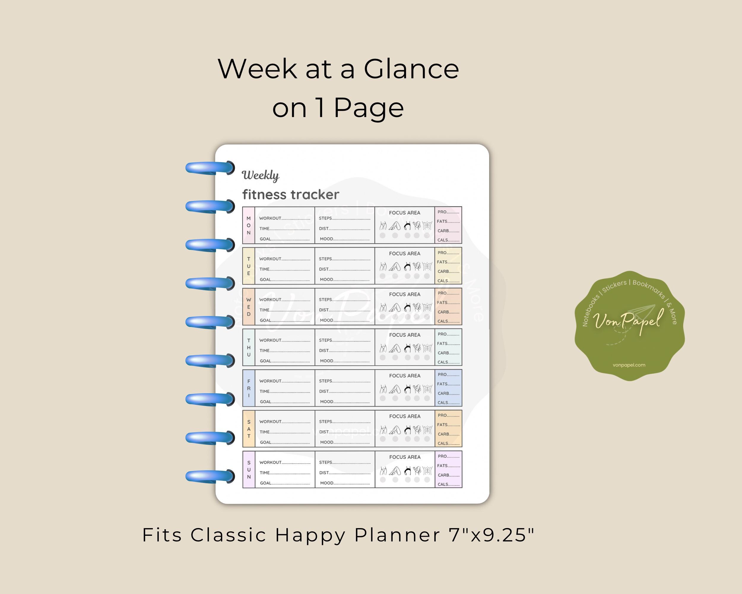 Printable Happy Planner Classic Fitness Inserts Disc-bound Weekly Daily ...
