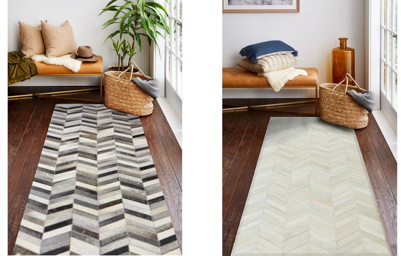 HANDMADE 100 Natural COWHIDE RUNNER Patchwork Cowhide Area Etsy