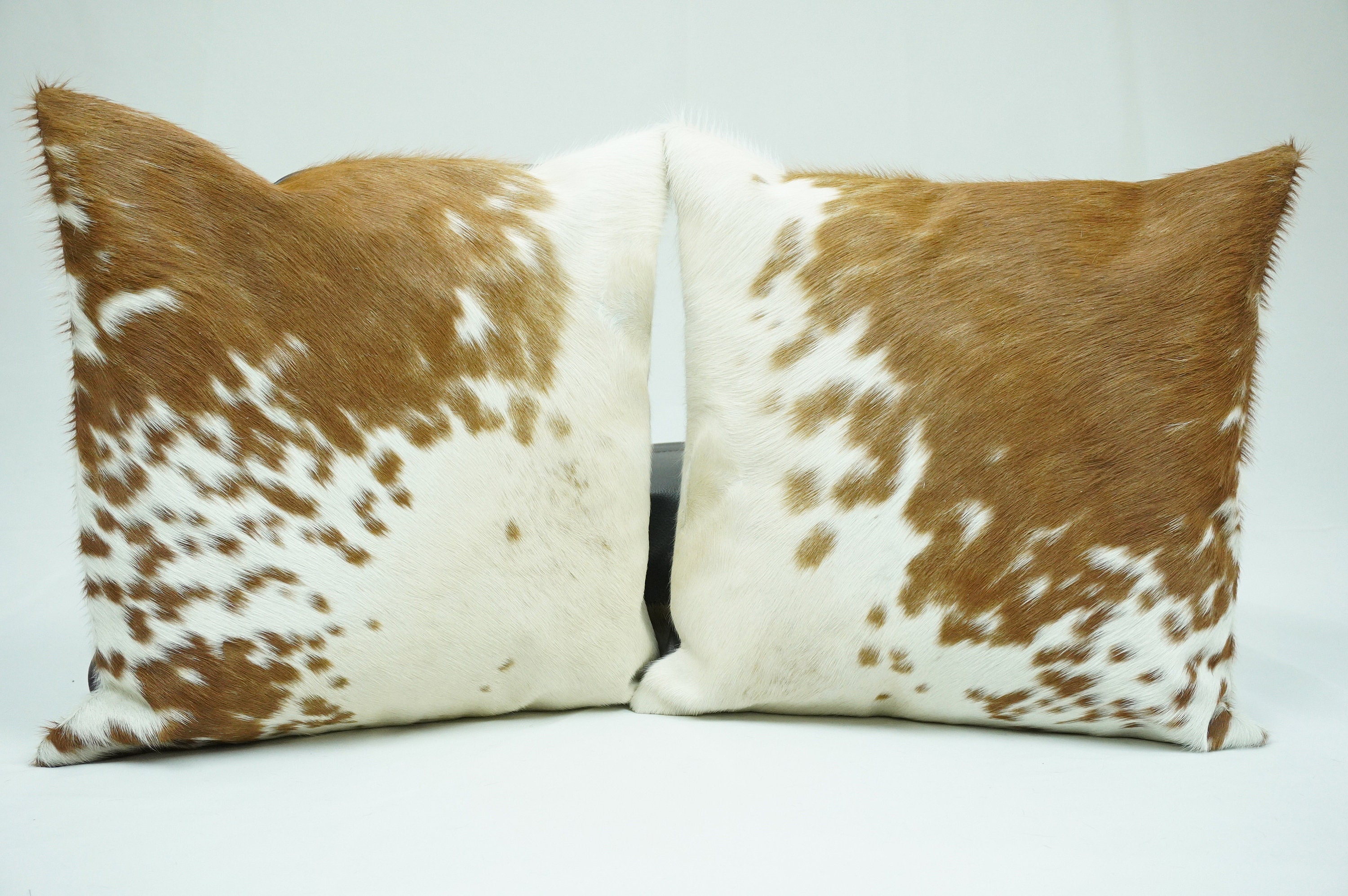 Set of 2 REAL Cowhide Cushion Covers 16 X 16 inches 100 Etsy