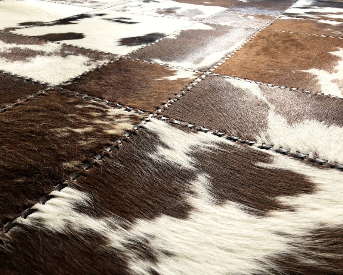 HANDMADE 100 Natural COWHIDE RUG Patchwork Cowhide Area Rug Etsy