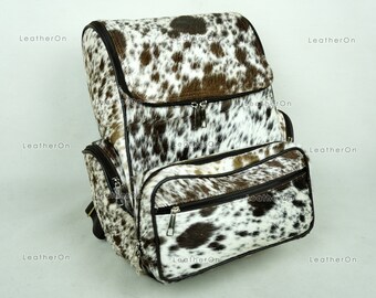 cowhide fur backpack