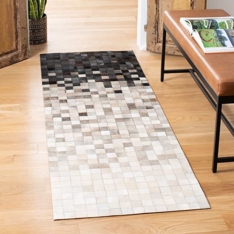 HANDMADE 100 Natural COWHIDE RUNNER Patchwork Cowhide Area Etsy