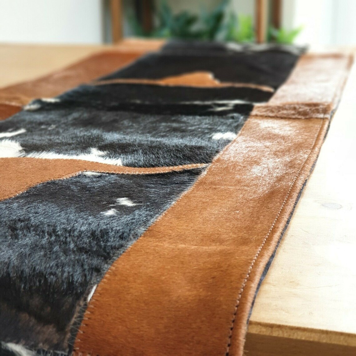 Handmade 100 Natural Cowhide Table Runner Hair on Leather Etsy
