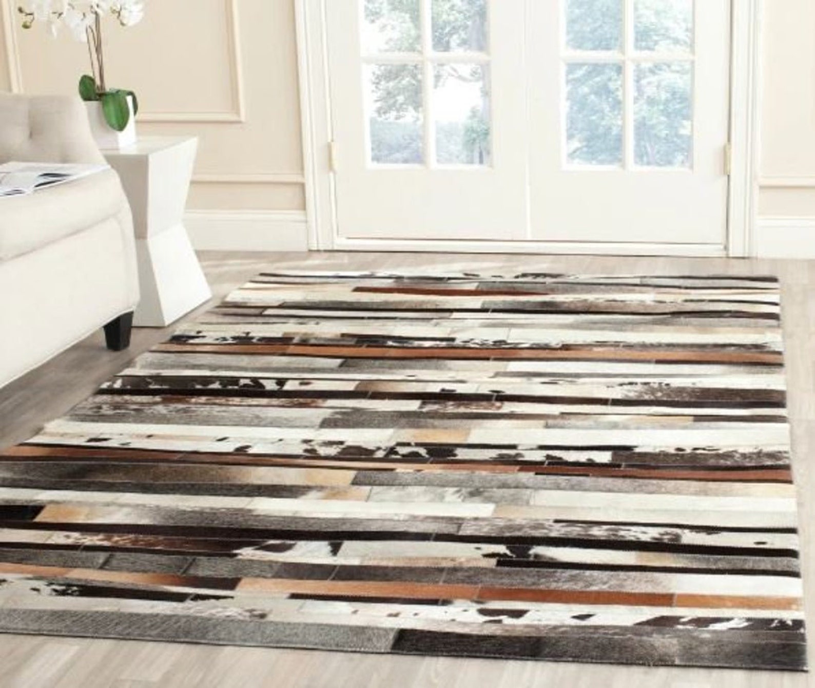 HANDMADE 100 Natural COWHIDE RUG Patchwork Cowhide Area Rug Etsy