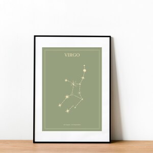 Printable Virgo Zodiac Poster | Zodiac Print | Printable Wall Art | Zodiac Wall Art | Zodiac Gift | Digital Download