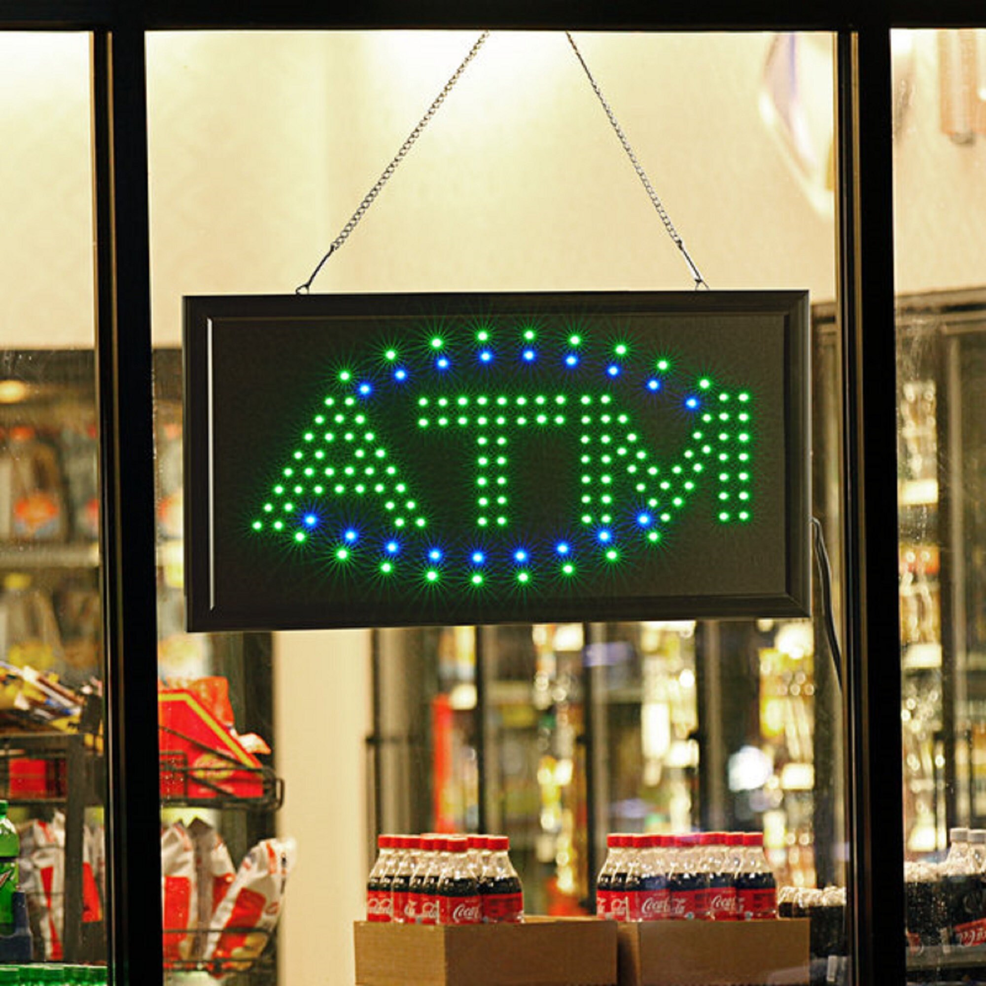 LARGE Bright LED Neon Light ATM Sign Business Animated Motion Etsy