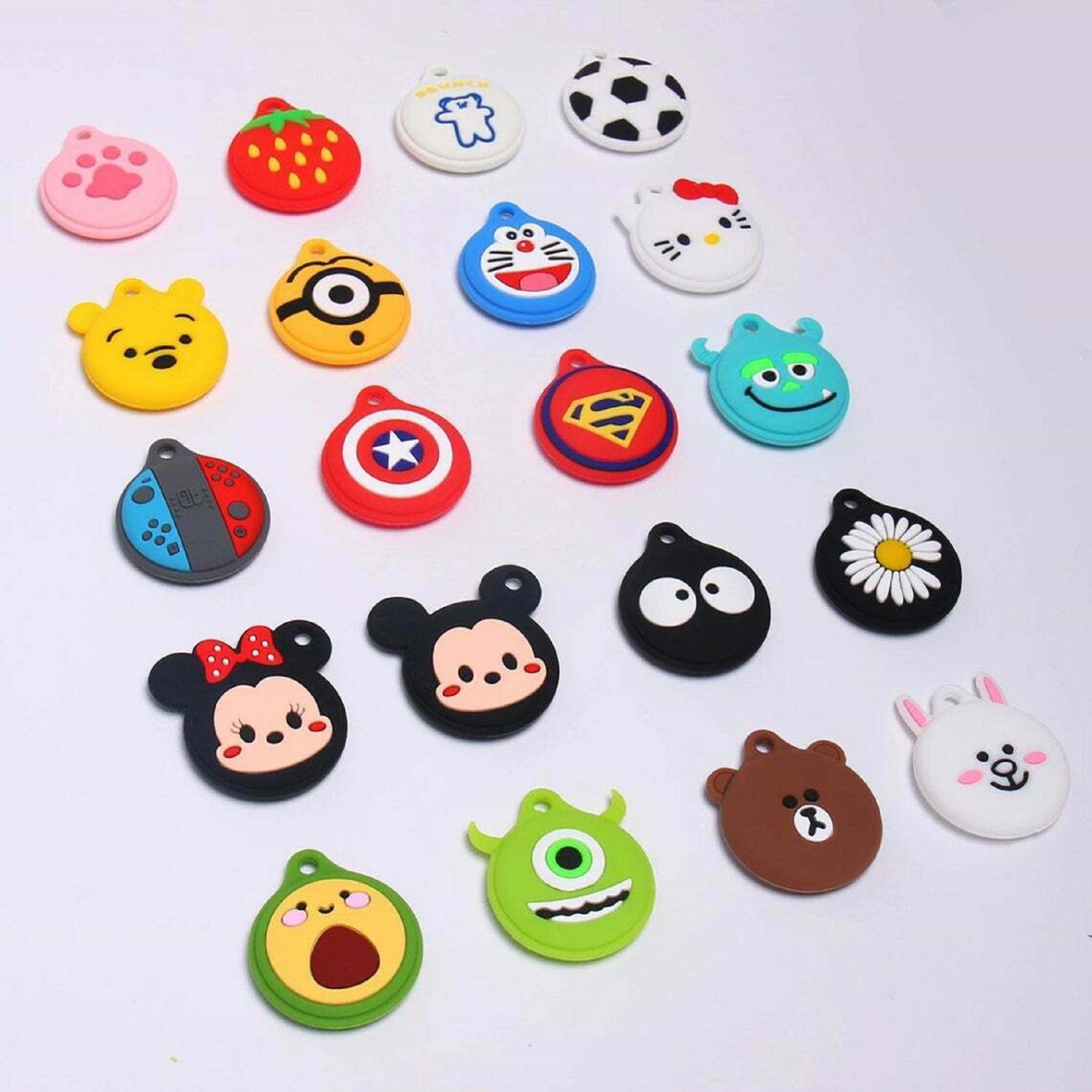 Cute Soft Silicone AirTag Protective Case With Keyring for Apple