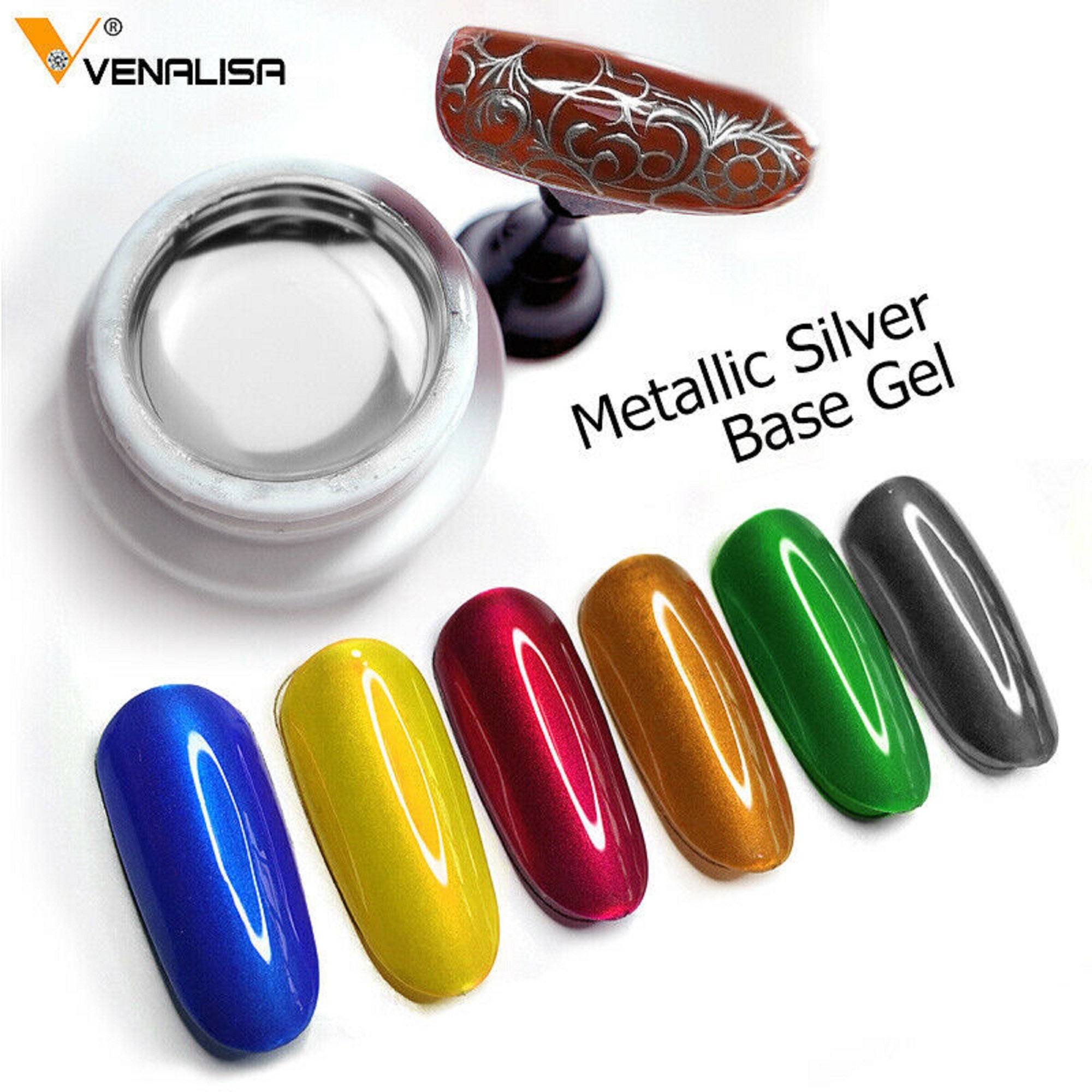 4 Coloroptional Mirror Platinum Glue Metal Paint Glue Pull Wire Cute Nail  Charms