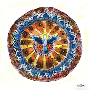 Holy Spirit Confirmation Catholic Watercolor