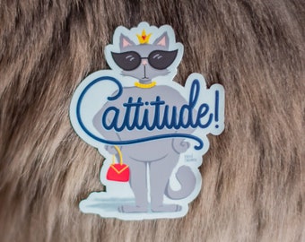 Cattitude - 3inch Cat Waterproof Sticker