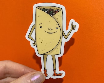 Happy Burrito Waterproof Sticker (3 inch)