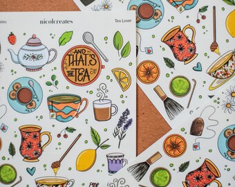 Tea Lover Sticker Sheet - 4x6