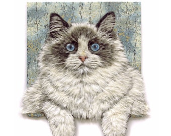 Rag doll cat, Original art print, Cat Prints