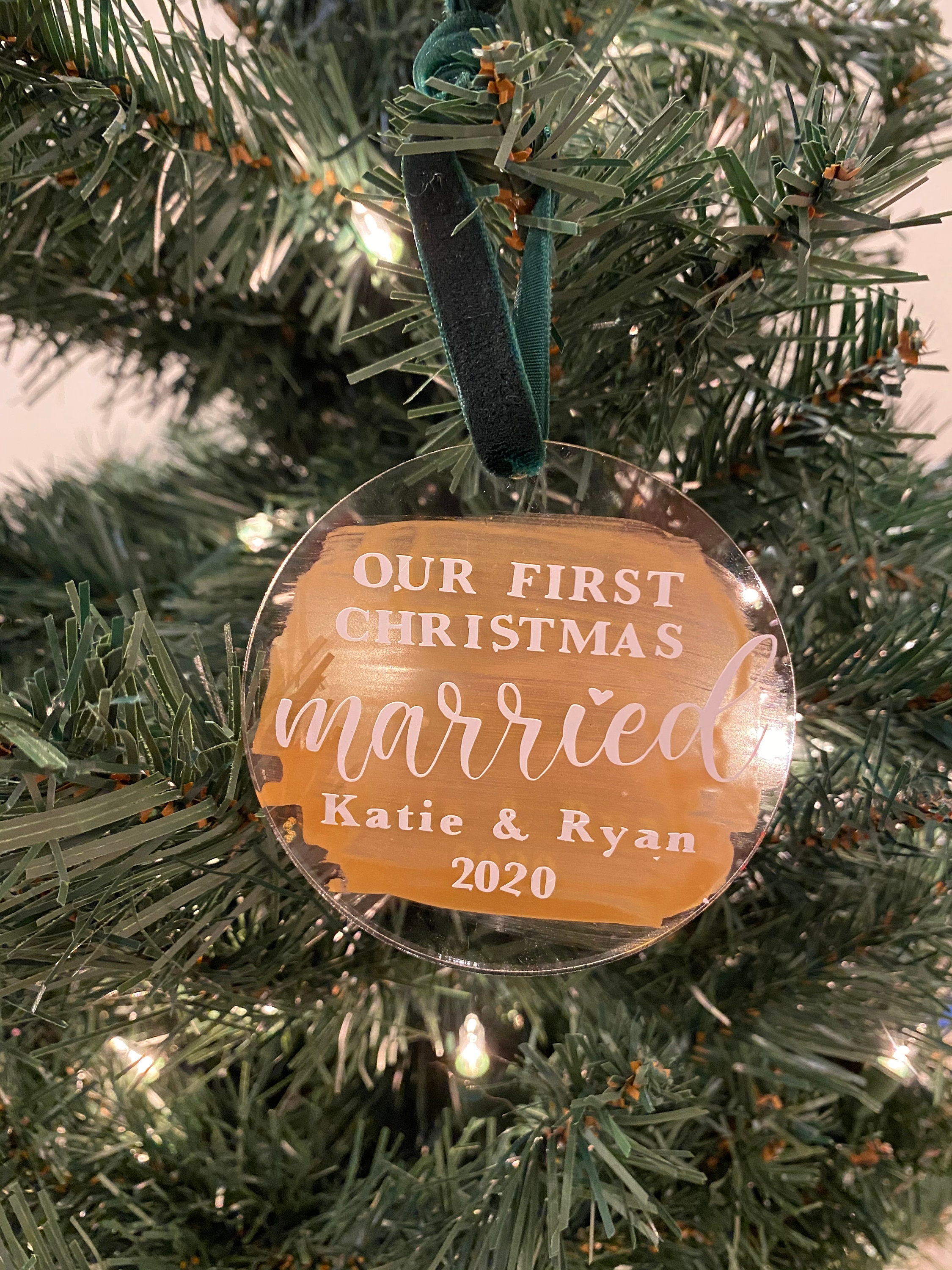 Our First Christmas Married Christmas Ornament Personalized Etsy