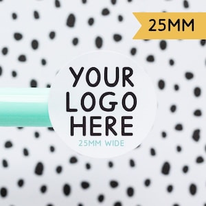 70 autocollants logo personnalisés respectueux de l'environnement - Autocollants ronds de 25 mm - Recyclable sans revêtement mat - Etiquettes de mariage professionnelles - Boîte aux lettres ronde blanche