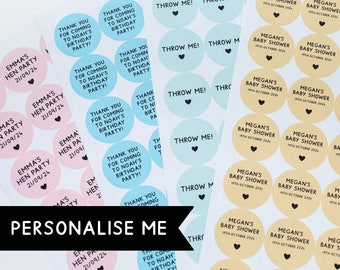 35x Eco Friendly Personalised Stickers - Custom Labels - Your Text Here - Birthday Stickers - Wedding Labels - Hen Party Stickers