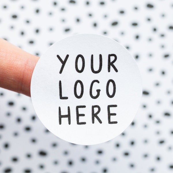 35x Eco Friendly Custom Logo Stickers - 37mm Round Stickers - Matte Uncoated Recyclable - Business Wedding Labels - White Circle Post Box