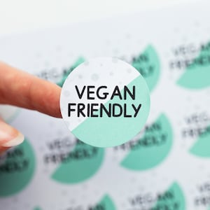 35x Eco Friendly Vegan Stickers 37mm - Vegan Friendly Labels - Cake Business - Zakelijke verpakking - Allergiestickers - Dieetvereisten