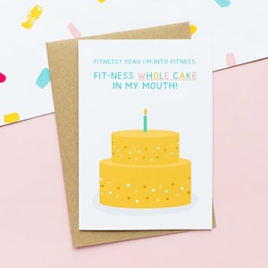Gâteau fitness carte de voeux - carte de joyeux anniversaire - carte d'anniversaire de gym - carte drôle pour un ami - carte de félicitations - carte de célébration
