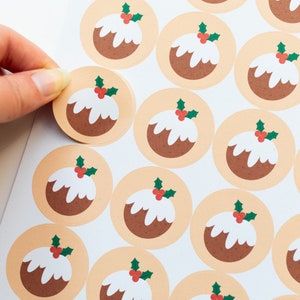 35x milieuvriendelijke kerstpuddingstickers - kerststickers - kerstlabels voor kinderen - cadeauverpakking - kleine bedrijfslabels - oranje
