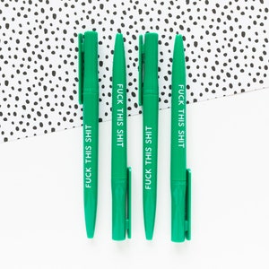 Fuck This Shit-pen - gerecycleerde pen - groene balpen - kleine onderneming - grappige kantoorpen - milieuvriendelijk briefpapier - geheime kerstcadeau