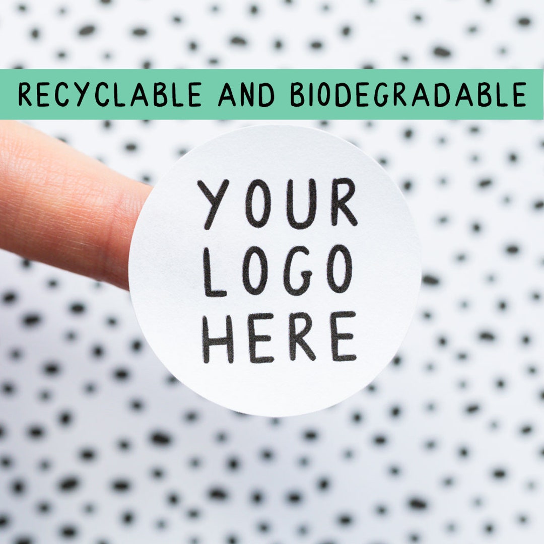 35x Eco Friendly Custom Logo Stickers - 37mm Round Stickers - Matte ...